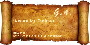 Gavansky Andrea névjegykártya